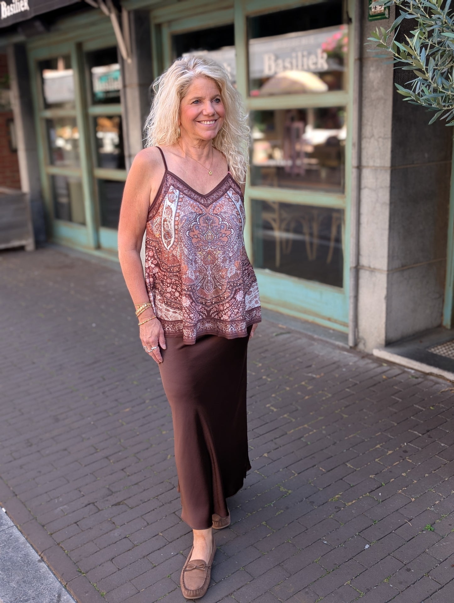 Mandala top - Bruin