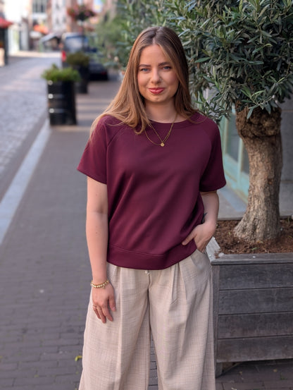 Basis jersey shirt - Bordeauxrood