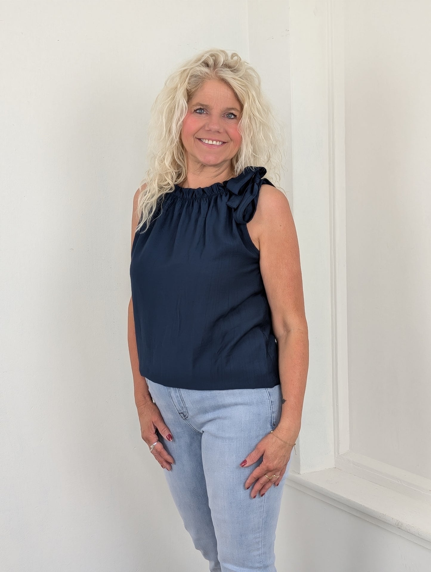 Bow top Mila - Donkerblauw