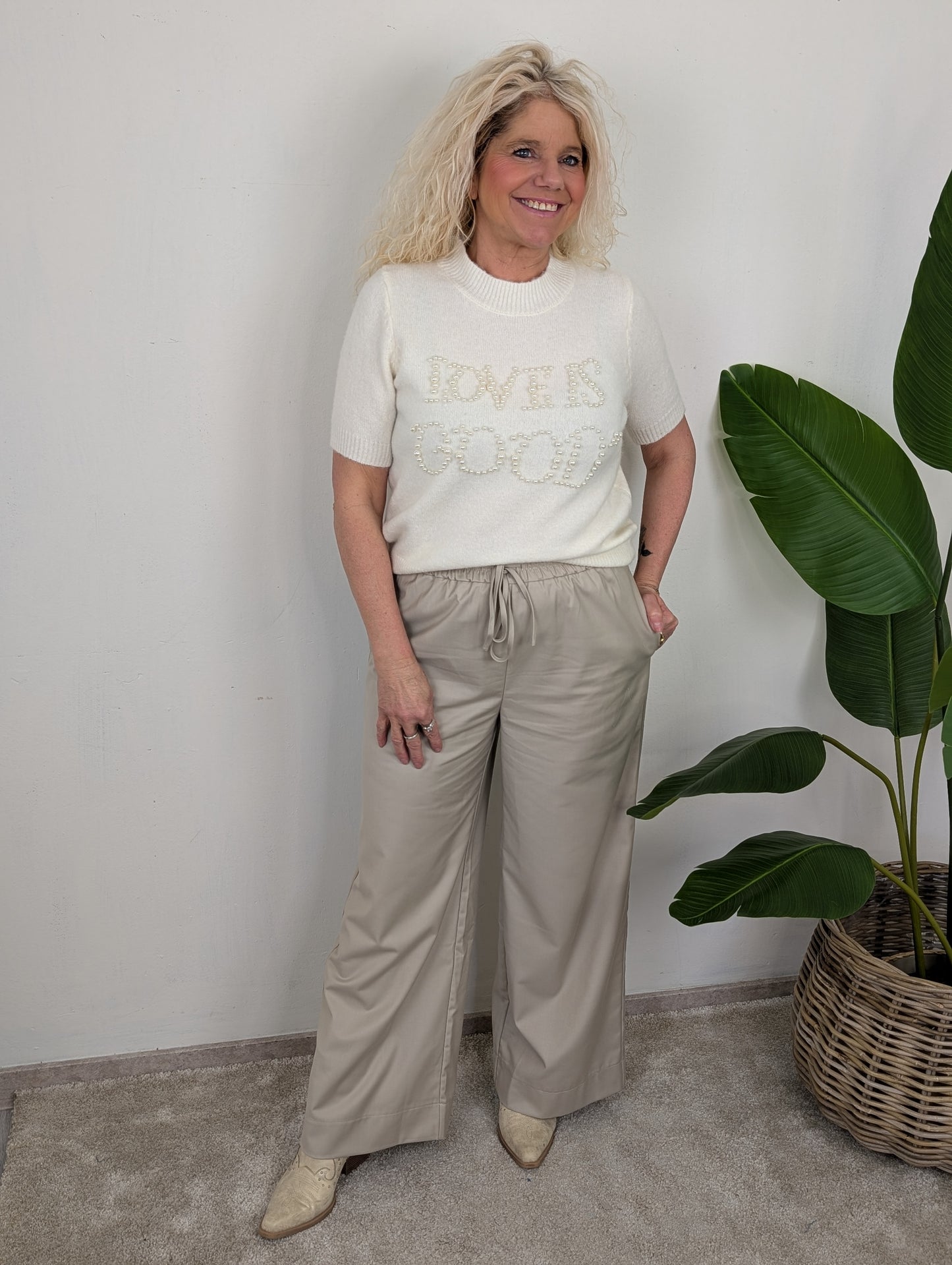 Love is good trui korte mouw - Off White