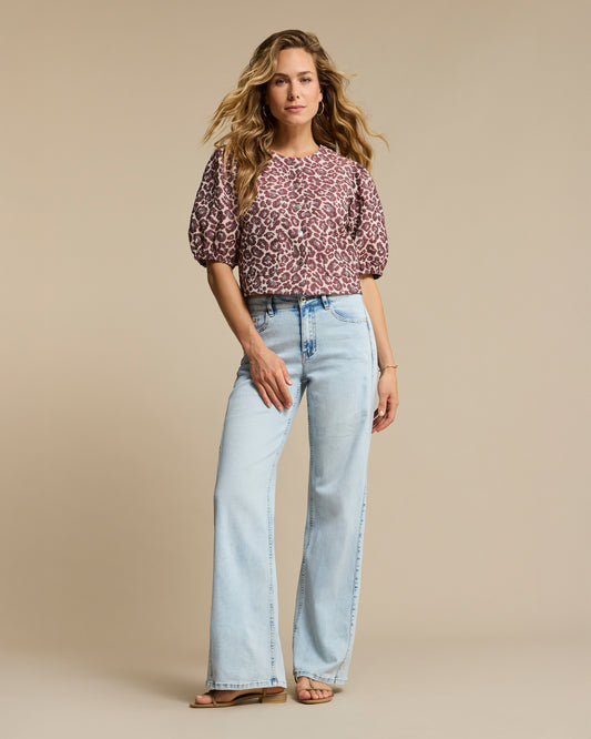 Red Button Claudette Slanted seam - Lightblue