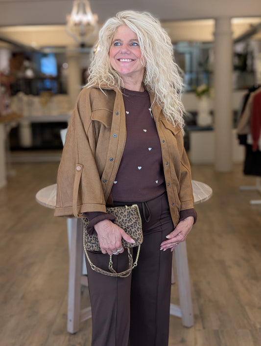 Suede jasje Rachelle - Cognac