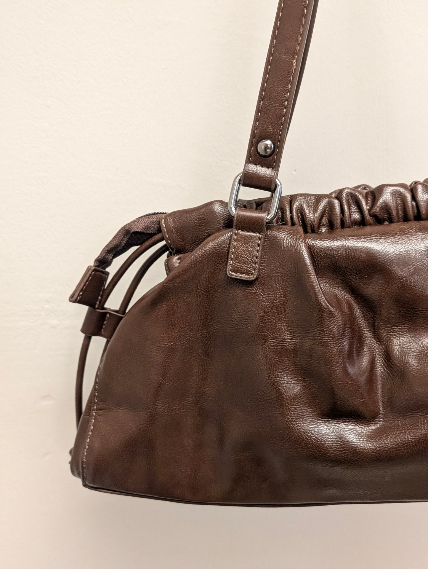 Romy Ruched Bag - Brown