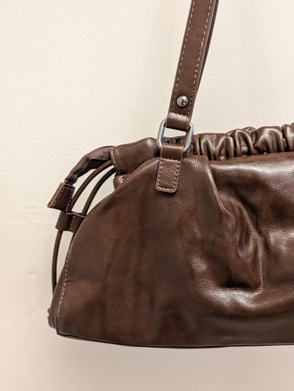 Romy Ruched Bag - Brown