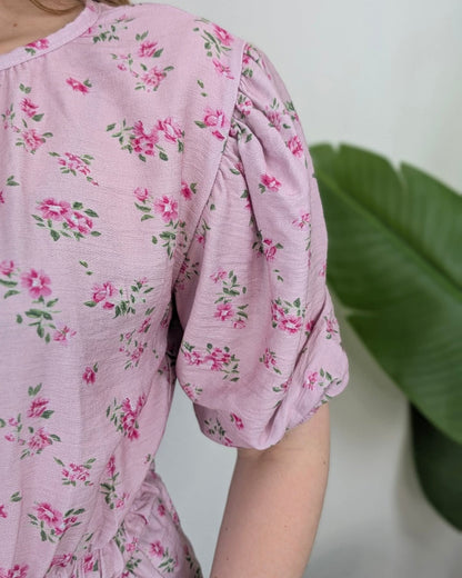 Flower top - Roze