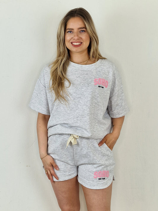 Soho shirt - Grijs/ roze