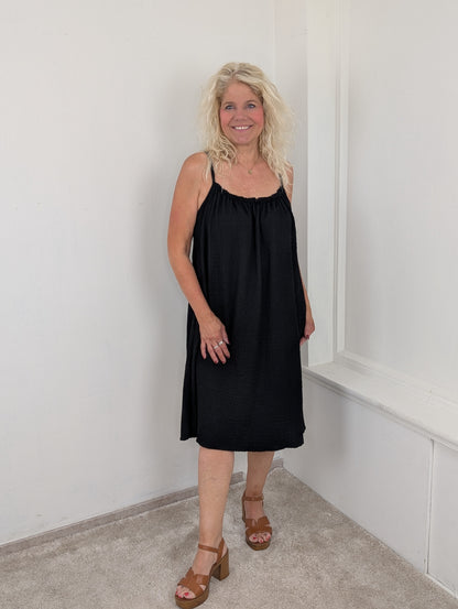 Amalfi crincle dress - Zwart