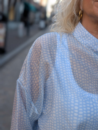 Camilla dots blouse - Lichtblauw
