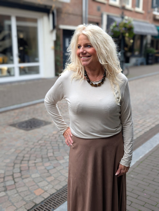 Gita shirt met lange mouwen - Creme