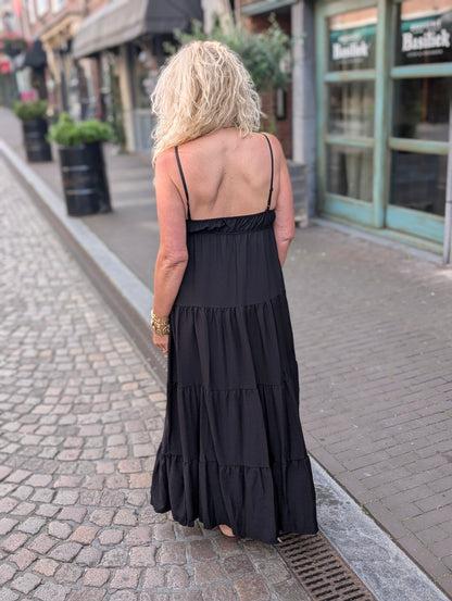 Bailey jurk met broche - Zwart