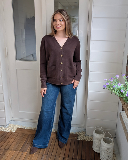Rose cardigan - Bruin