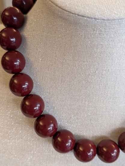 Moiny kralen ketting - Wijn rood