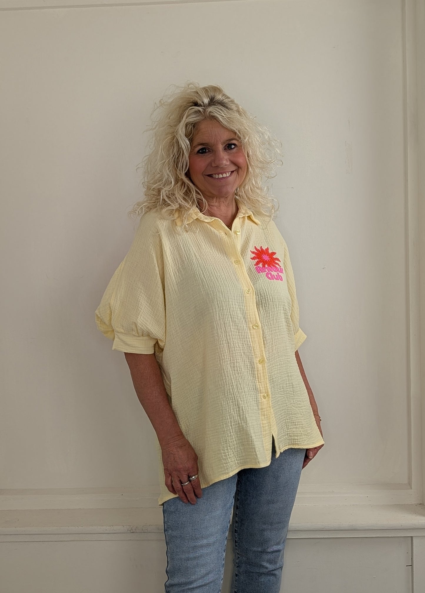 Amour club oversized blouse - Geel