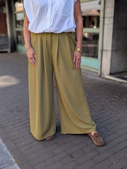 Pallazo broek Yvet - Pistache