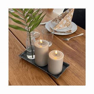 Sand LED candle  7,5 x 10 cm.