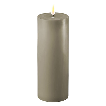 Sand LED candle  7,5 x 20 cm.