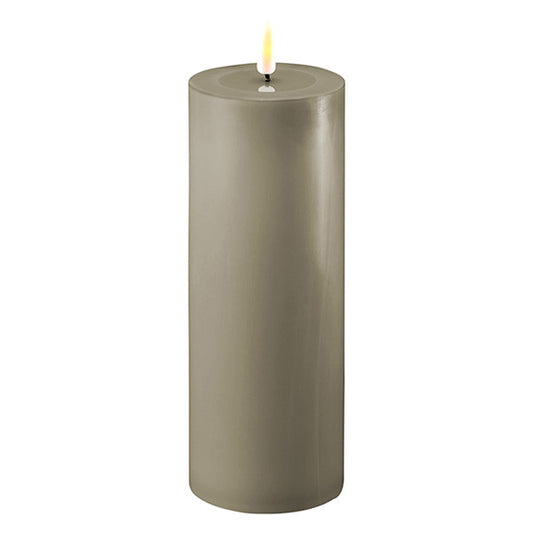 Sand LED candle  7,5 x 20 cm.