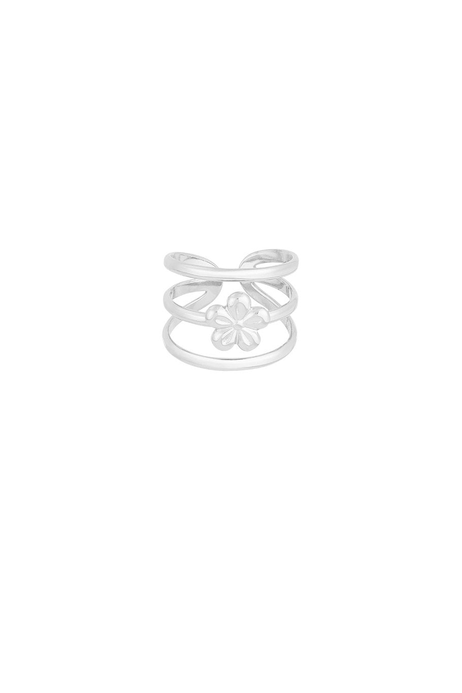 Flower stack ring - Zilver kleur