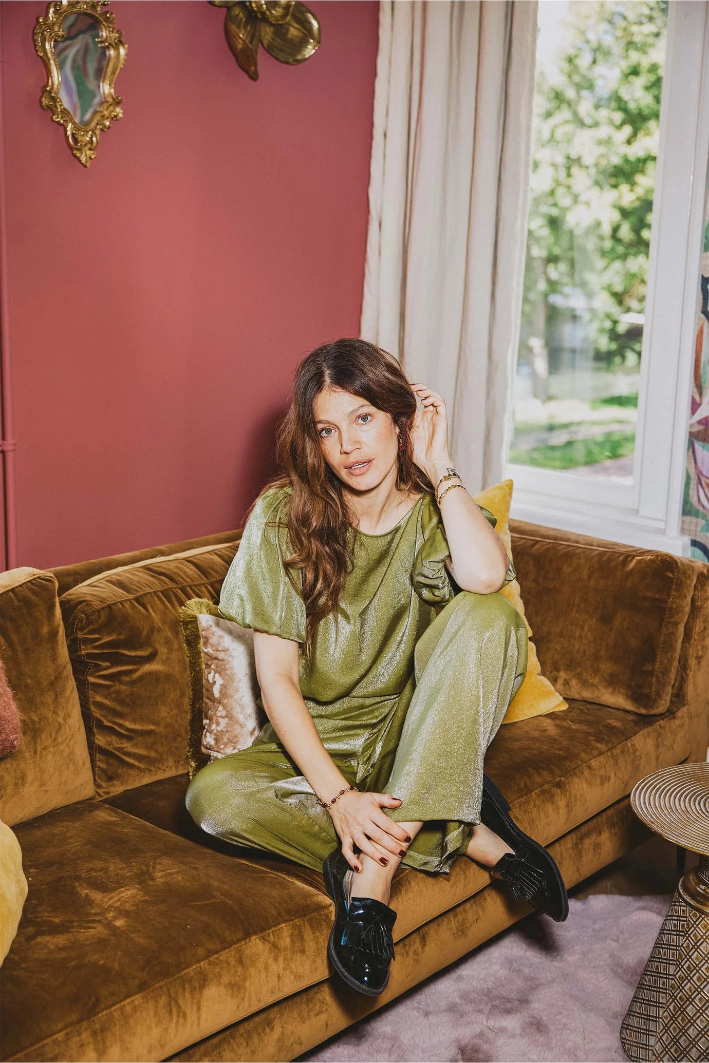 Zusss wijde satijnen broek