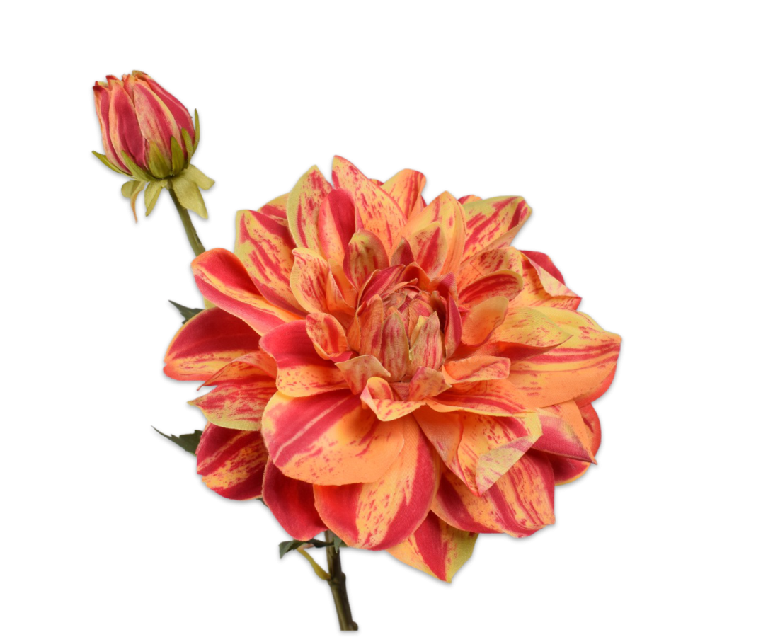 DAHLIA TAK ORANJE / GEEL- Silk-ka flowers
