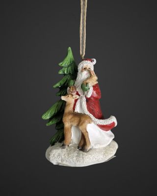 Kerstman met kerstboom hanger - 10x5
