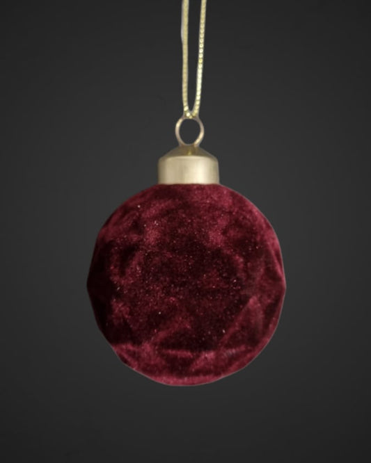 Velvet kerstbal Bordeaux - 6x6