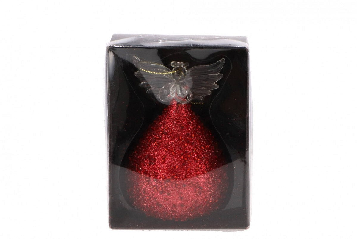 Led angel glass bordeaux - 6x9cm