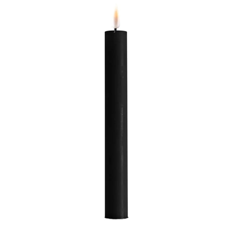 LED dinerkaarsen set 2 stuks Black - 2,2x24 cm