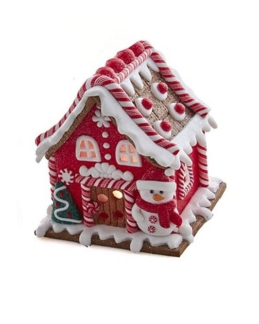 Ginerbread led house klein Sneeuwpop - 13x12x12