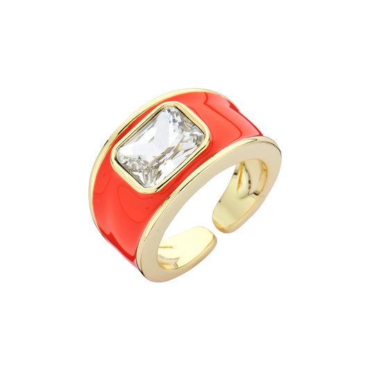 Biba ring Fun at the Beach 7229CRYST - Wit/Rood