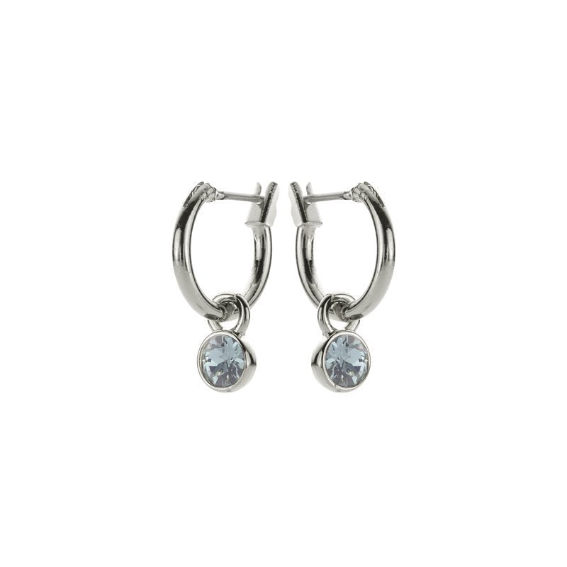 Biba basis oorbellen zilver Crystal Ind.Sapphire 81993 - Blauw