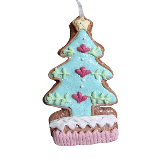 Claydough Cookie hanger Pastel Kerstboom - 13x8
