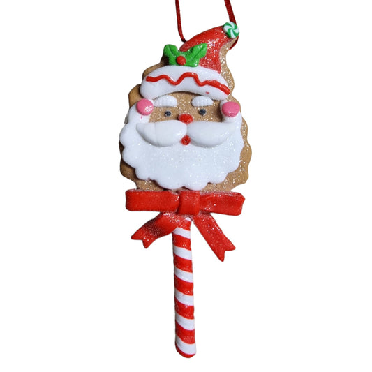 Claydough gingerbread Kerstman lollie - 13.5x5.5