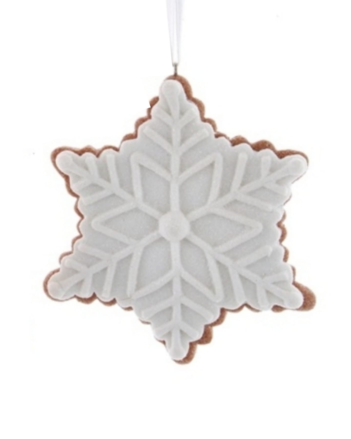 Kerstornament cookie star white iced 23 - 11x11