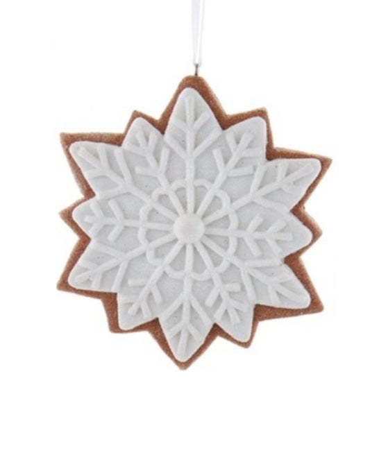 Kerstornament cookie star white iced 24 - 11x11