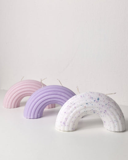 Regenboog kaars 7x4 - Lila