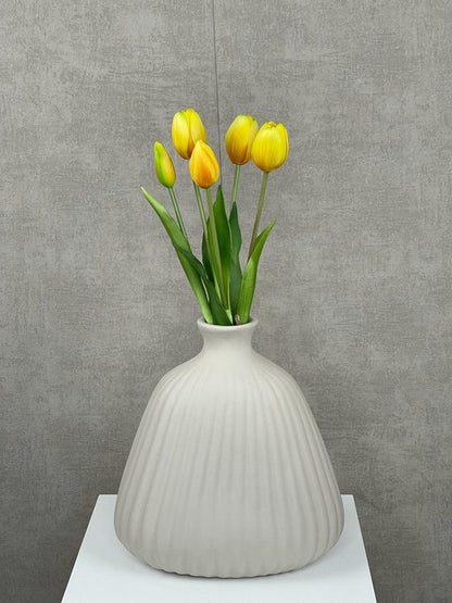 Siliconen tulpen bosje x5 40 cm - Geel
