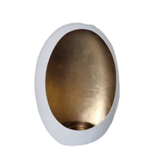 Egg candle holder iron white - 17x9x23