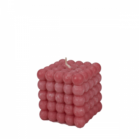 Bubble candle 6.3x6.3 - Pink icing