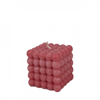 Bubble candle 6.3x6.3 - Pink icing