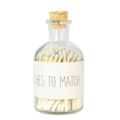 Lucifers in een glazen potje - Matches to match - Zand